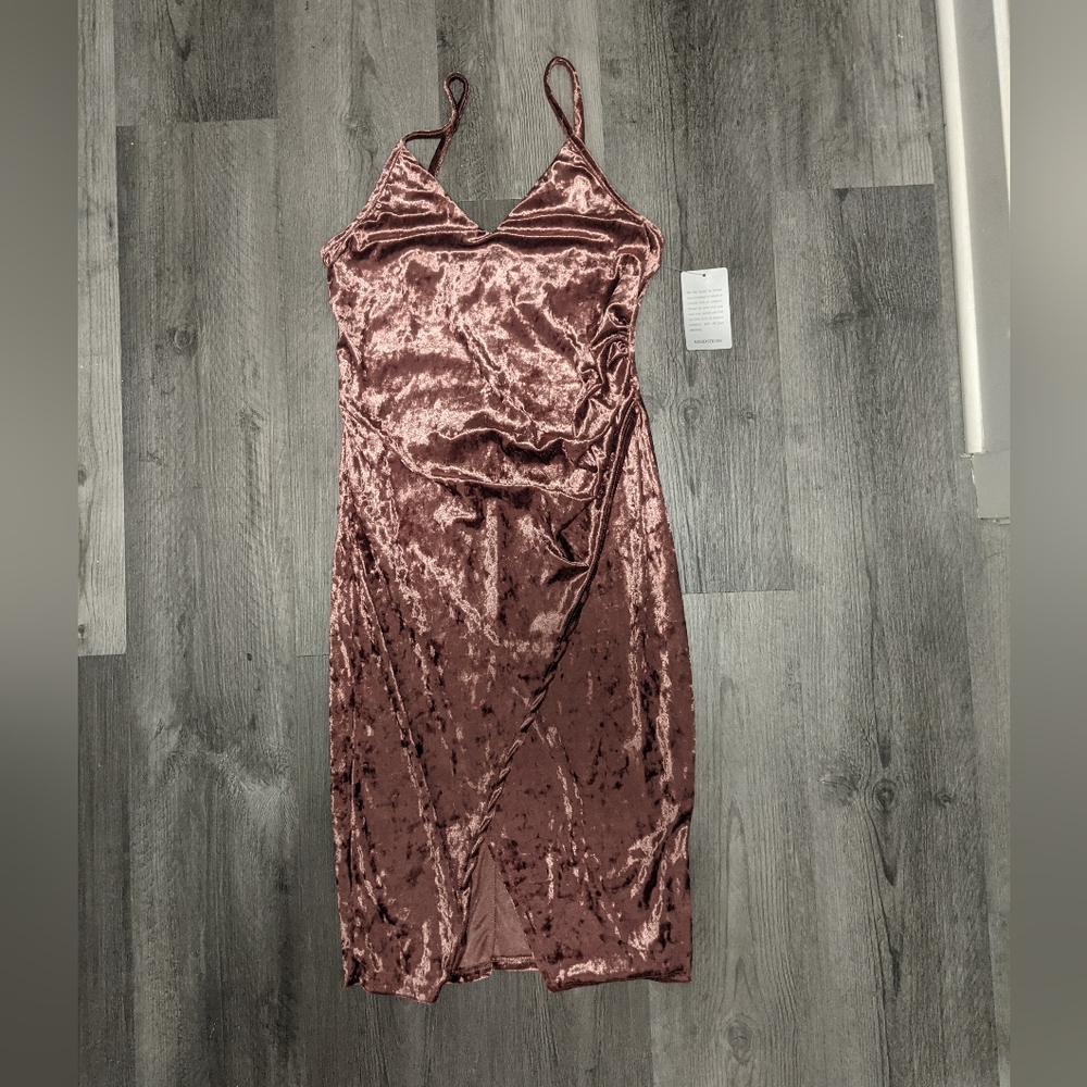 Pink Crushed Velvet Dress Size Small